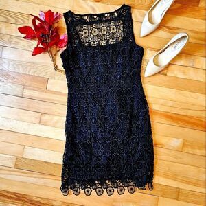 BB Dakota Black Overlay Lace Dress